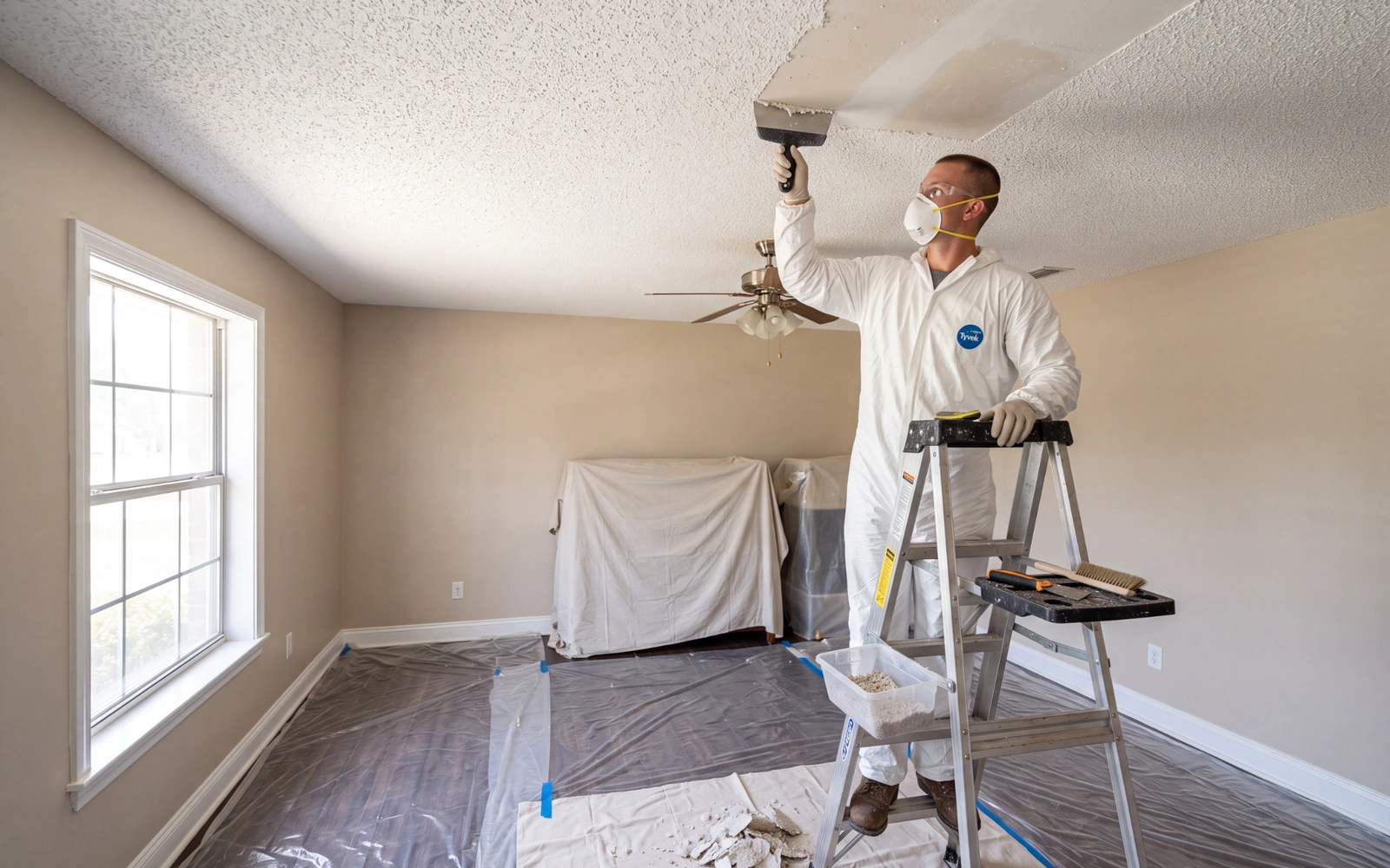 Representative popcorn ceiling removal project
